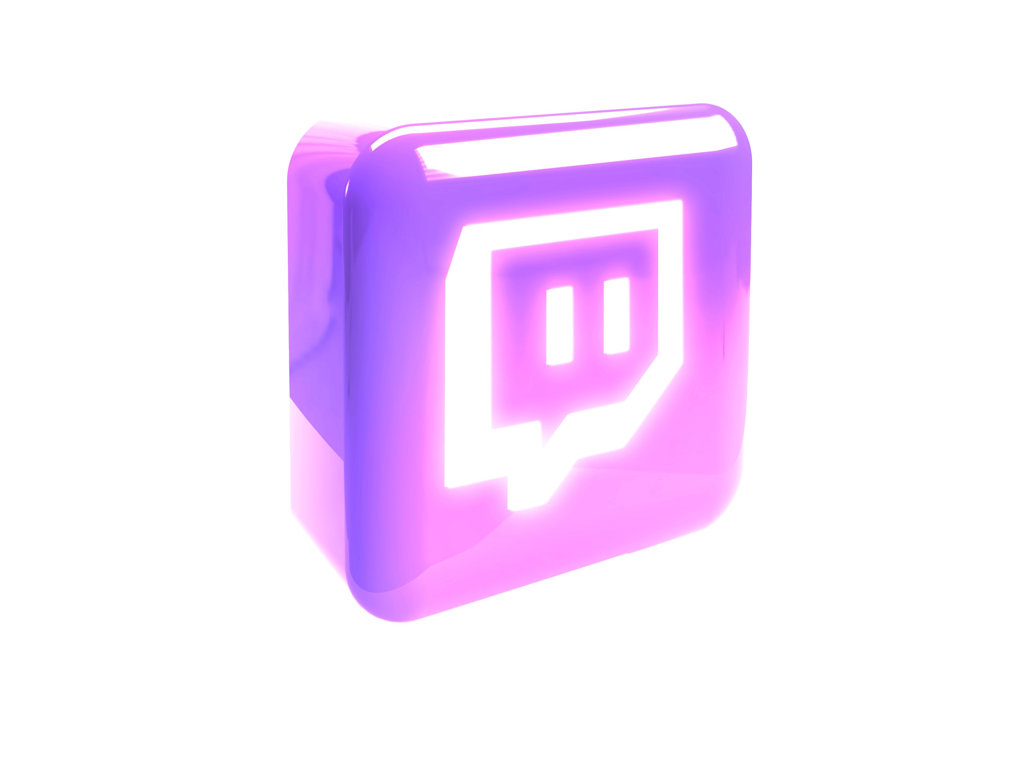 Glossy twitch logo on a white background