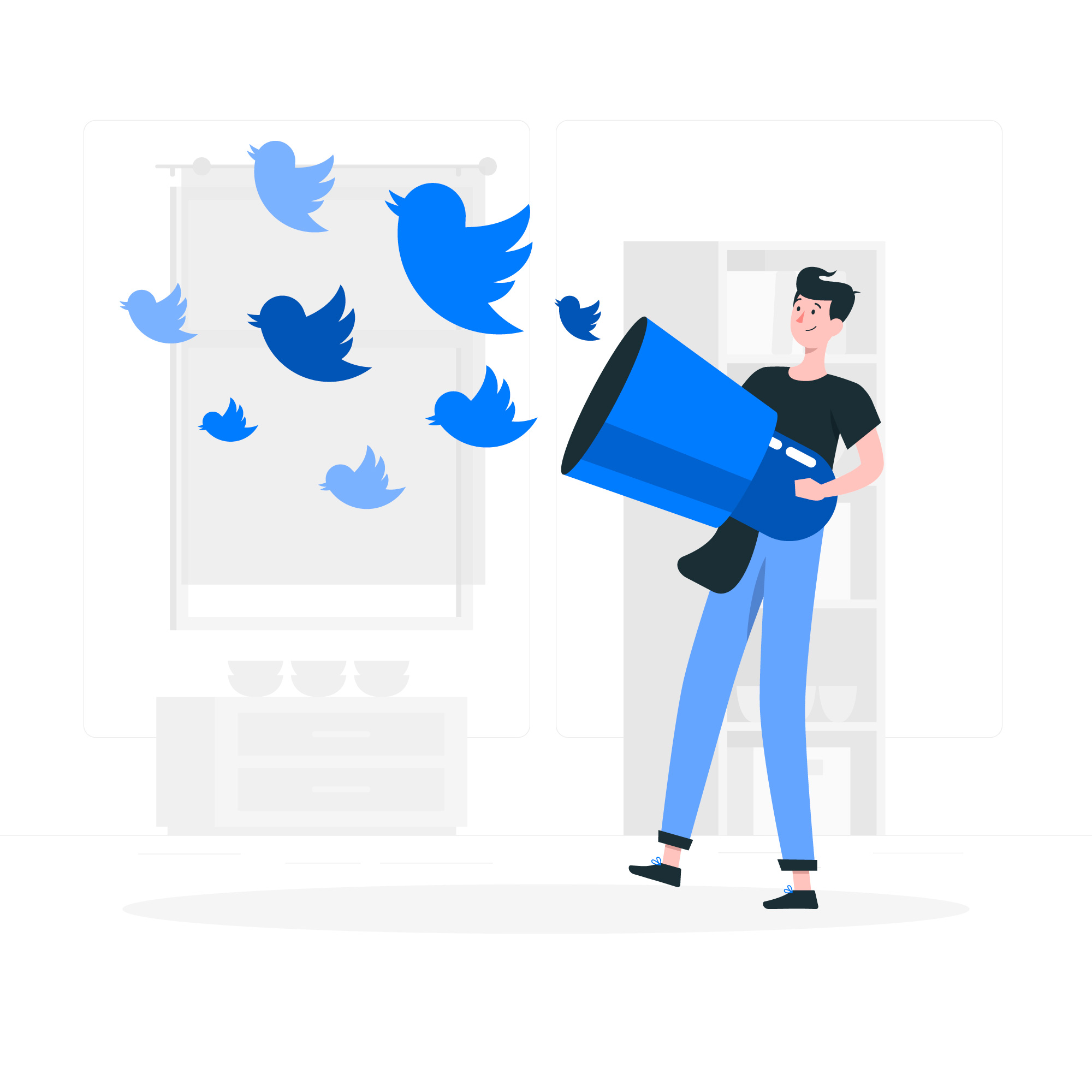 Twitter Platform related Vector Illustration